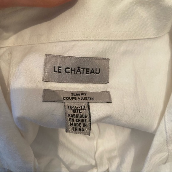 🛍️3/$30 Le Chateau men’s white button up shirt in size 16.5-17 - Picture 6 of 8